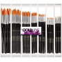 Gold Line penselen - nr. 1+2+4+8+12+18+22 - rond - 7 x 12 stuks