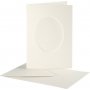 Passepartout kaart met envelop - gebroken wit - ovaal - 10 sets