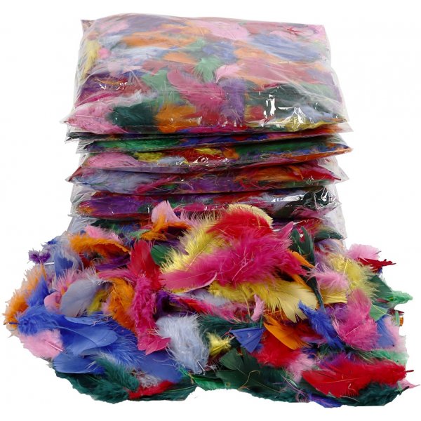 Dons - gemengde kleuren - 10 x 50 g Dons - gemengde kleuren - 10 x 50 g