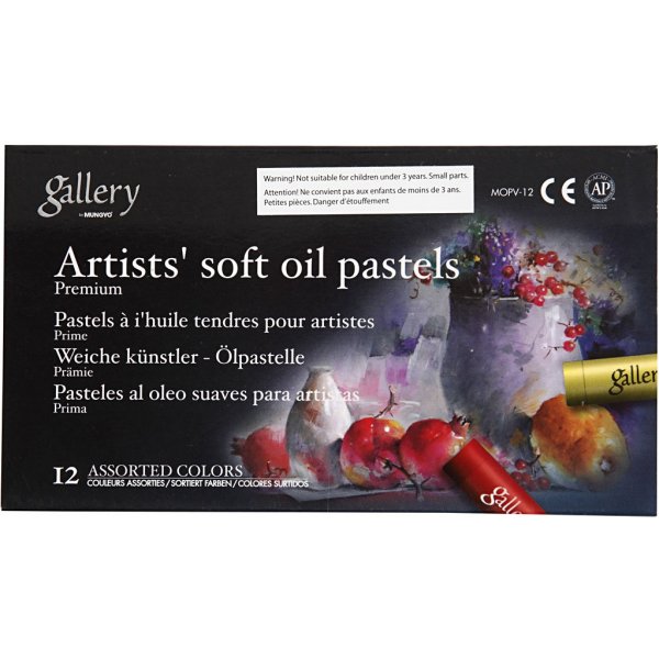 Gallery oliepastelkrijtjes premium - gemengde kleuren - 12 st Gallery oliepastelkrijtjes premium - gemengde kleuren - 12 st
