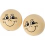 Houten gezichten - 22 mm - ivoor - 10 st