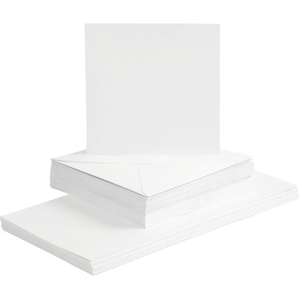 Kaarten en enveloppen - wit 16 x 16 cm - 50 sets