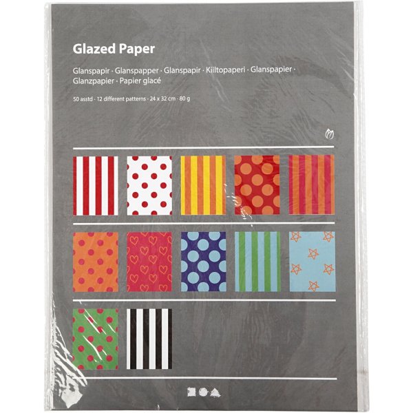 Glanzend papier - gemengde kleuren - Patroon - 50 vellen Glanzend papier - gemengde kleuren - Patroon - 50 vellen