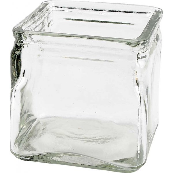 Vierkante theelichthouders - 10 x 10 cm - 12 st