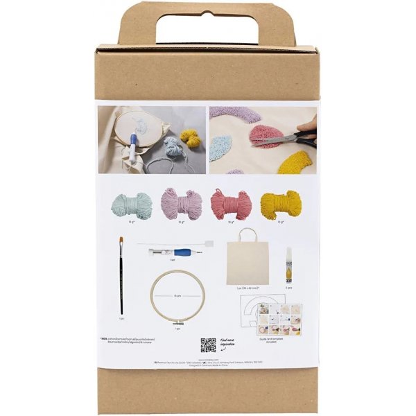 DIY Kit Punch Needle, pastelkleuren, stoffen tas DIY Kit Punch Needle, pastelkleuren, stoffen tas