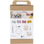 DIY Kit Punch Needle, pastelkleuren, stoffen tas