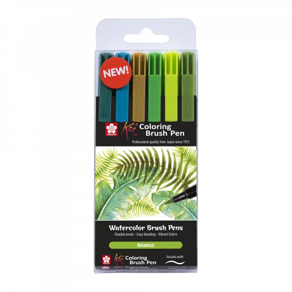 Brush pen Sakura Koi Coloring Brush 6 pennen - Botanisch
