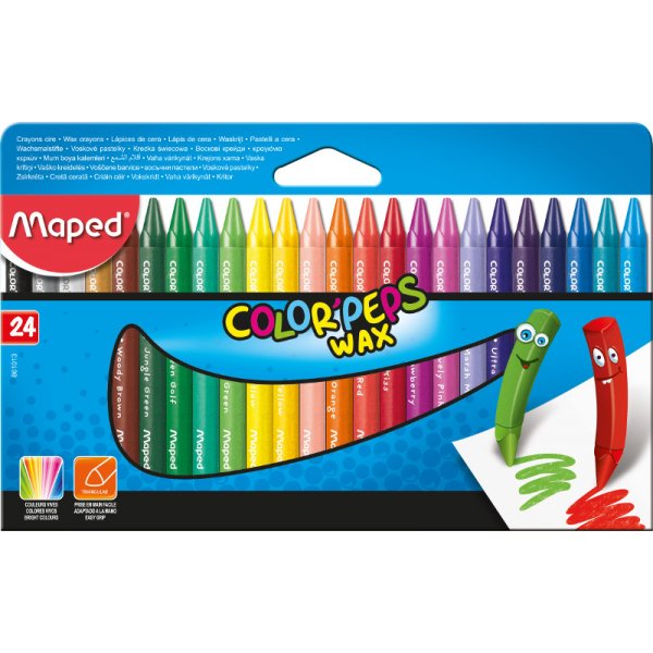 Krijtkwast - Maped - Color'Peps 24 waskrijtjes