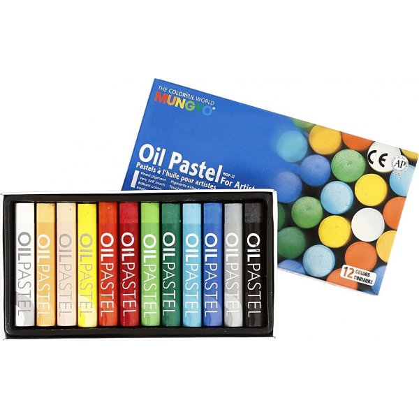 Mungyo Oliepastels - gemengde kleuren - 12 st