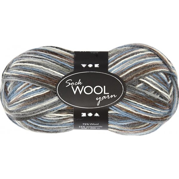 Sokkengaren - blauw/grijze harmonie - 50 gr
