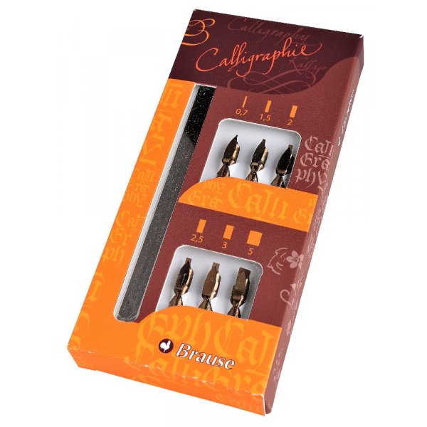 Kalligrafie Brause Bandzung - Houten handvat + 6 pinnen