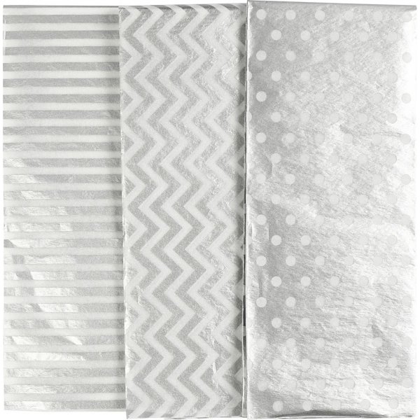 Vloeipapier - zilver - 50 x 70 cm - 17 gr - 6 vellen