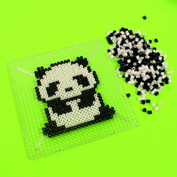 Pijpkralen in emmer 5000 st - zwart-wit mix