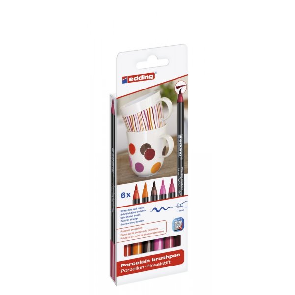 Edding 4200 porseleinpen - warme kleuren