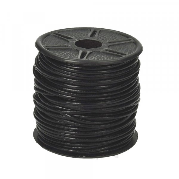Leren band  1,5 mm - zwart 25 m