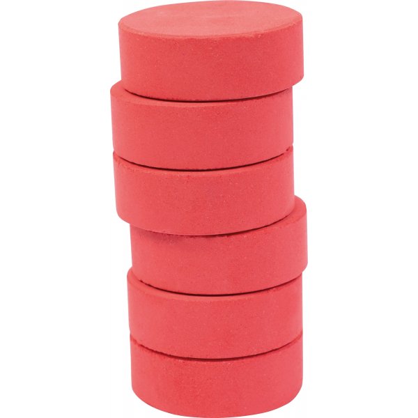Kleur pucks 44 mm - rood - 6 st
