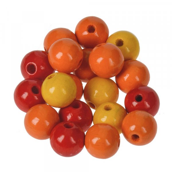 Ronde houten kralen in gemengde kleuren - 12 mm 25 g