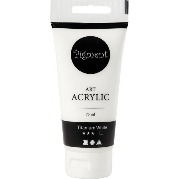 Pigment Art Acrylic - titaanwit - zijdeglans - transparant - 75 ml
