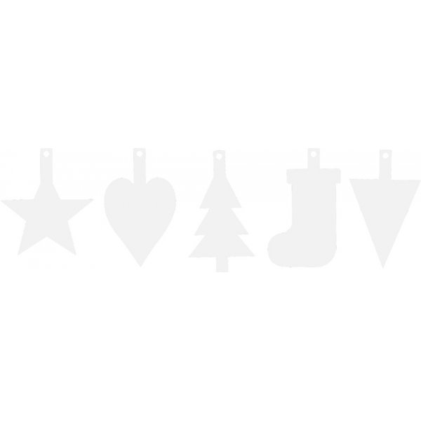 Kartonnen figuren - Kerstversiering - wit - 5 x 20 st Kartonnen figuren - Kerstversiering - wit - 5 x 20 st