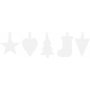 Kartonnen figuren - Kerstversiering - wit - 5 x 20 st