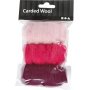 Gekaarde Wol - paars/roze harmonie - 3 x 10 gr