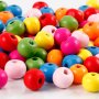 Houten kralen - 8 mm - gemengde kleuren - 500 gr