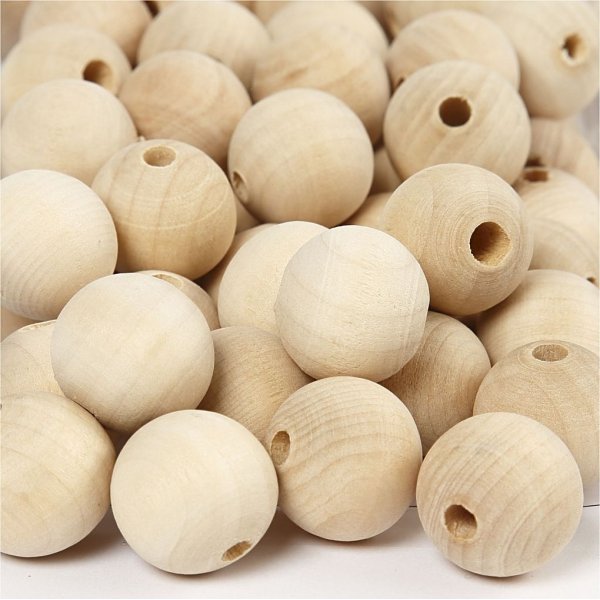 Houten kralen - 20 mm - 200 st