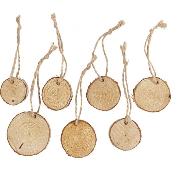 Houten planken met touwtje - 7 st