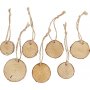 Houten planken met touwtje - 7 st