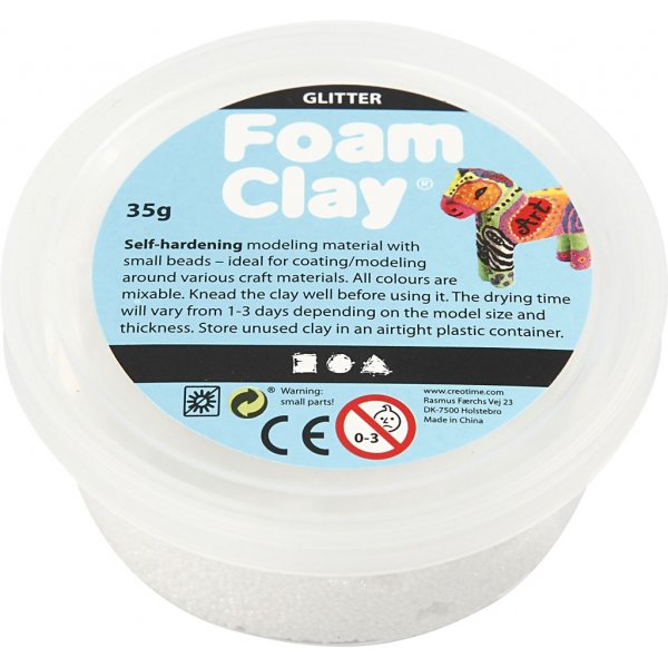 Foam Clay® - wit - glitters - 35 gr Foam Clay® - wit - glitters - 35 gr