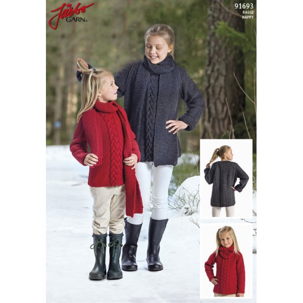 Breipatroon - Vrolijke winter - kindertrui met bijpassende sjaal & halsdoek