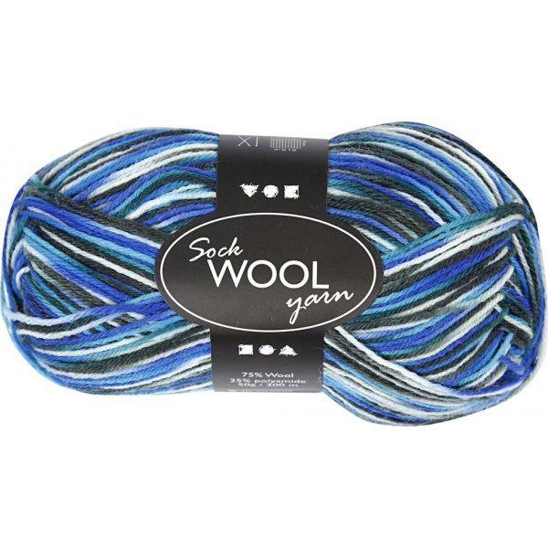 Sokkengaren - blauw/turkoois harmonie - 50 gr