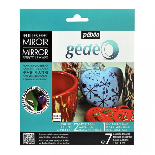 Impact metal - Spiegel (bladspiegelimitatie) 14x14cm 7-pack assorti kleuren