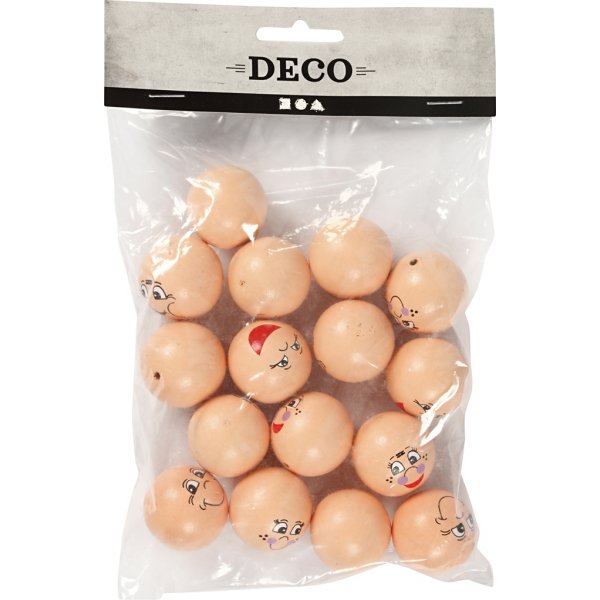 Gezichten - ivoor - Ø30 mm - 16 st Gezichten - ivoor - Ø30 mm - 16 st