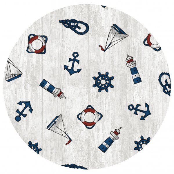 Dekzeil PVC Rond Maritiem - Wit