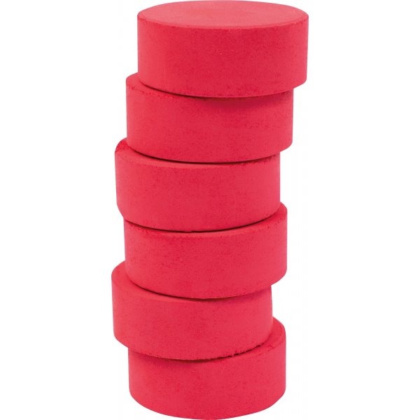 Kleur pucks 44 mm - donkerrood - 6 st