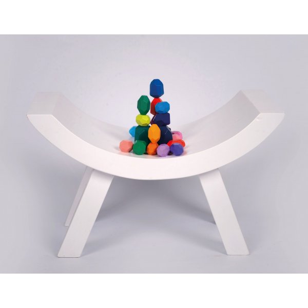 Houten stenen hoekig kleurrijk 21 st