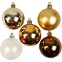 Kerstboomballen - goudkleurig - 6 cm - 20 st
