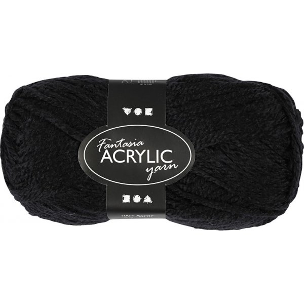 Fantasia Acrylgaren - zwart - 50 gr