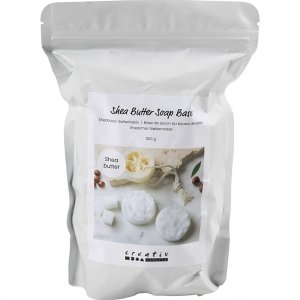 Zeepmassa met sheaboterkorrels 500 g wit