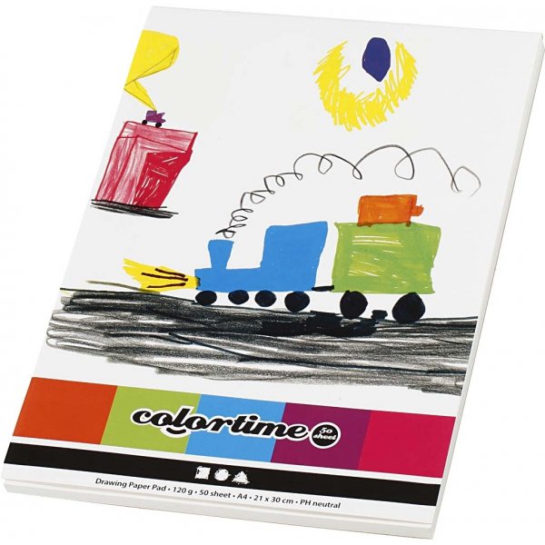 Tekenblok - wit - A4 - 50 vellen Tekenblok - wit - A4 - 50 vellen