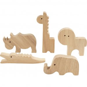Houten dieren Safari 3-14,5 cm 10 stuks