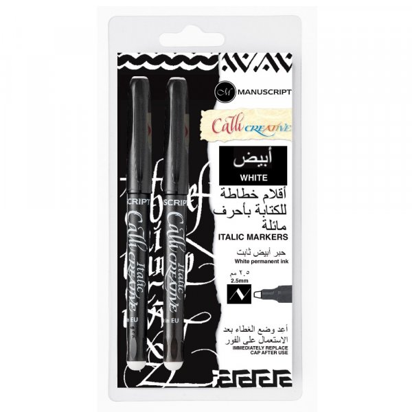 Kalligrafiestiften 2,5 mm Wit