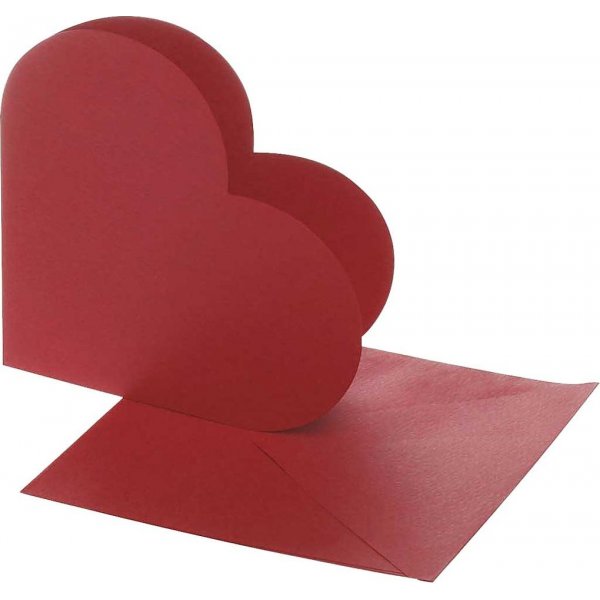 Hartkaart - rood - 10 sets