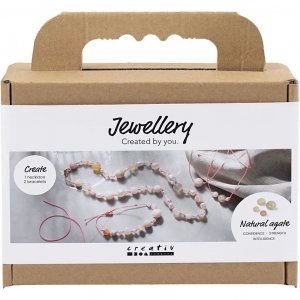 DIY-pakket - Agaat sieraden - Roze