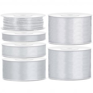 Satijnen lint - 25 m - Zilver Satijnen lint - 25 m - Zilver
