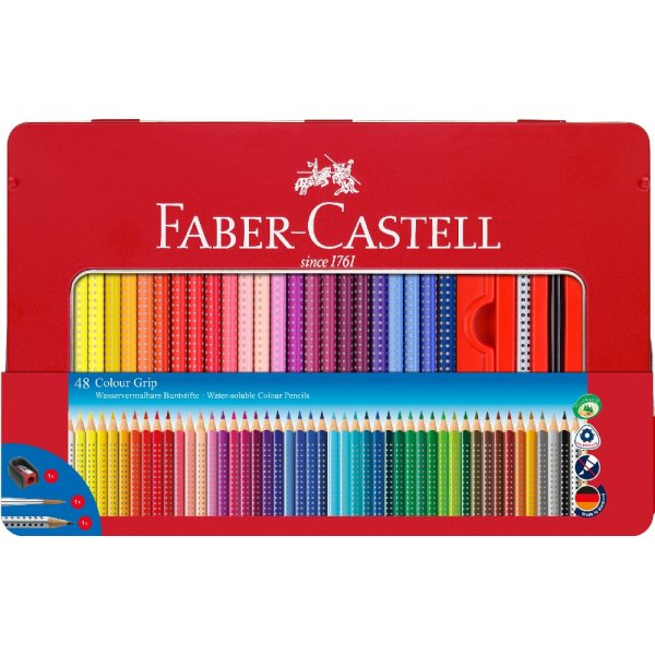 Aquarelpotloden Grip 2001 48 kleuren - Metalen etui