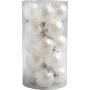 Kerstboomballen - wit - parelmoer - 6 cm - 20 st
