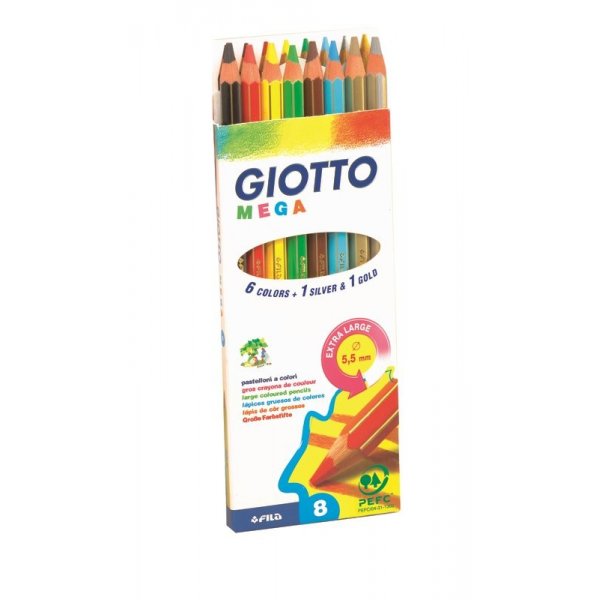 Kleurpotloden Giotto Mega - 8-pack