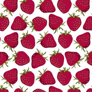 Dekzeil PVC aardbei - Wit